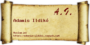 Adamis Ildikó névjegykártya